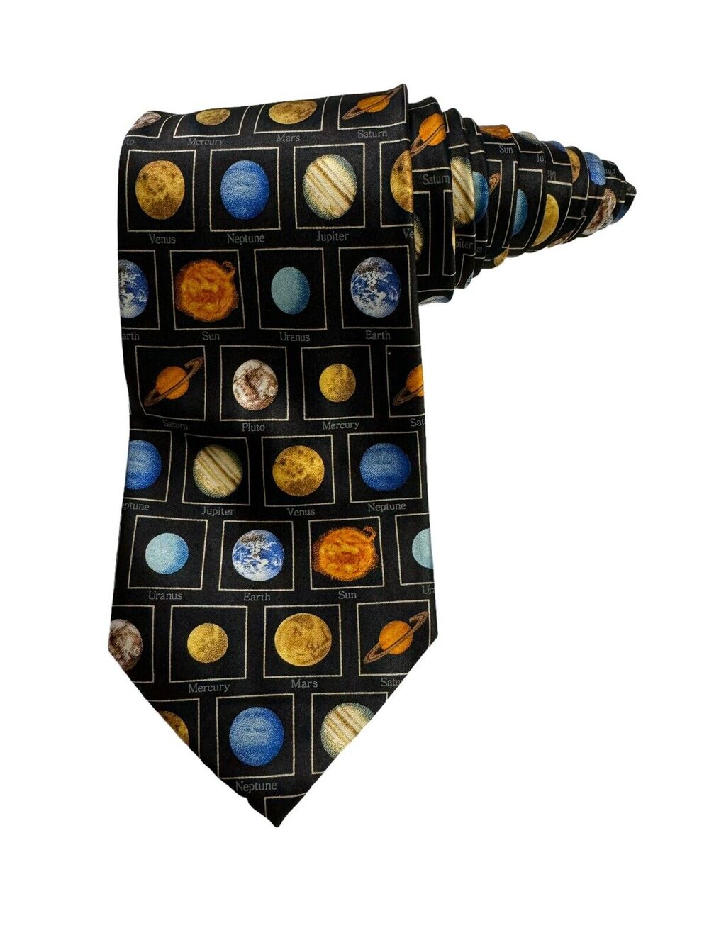 Museum Artifacts Planets With Names 100% Silk Novelty Necktie Mars Pluto Mercury
